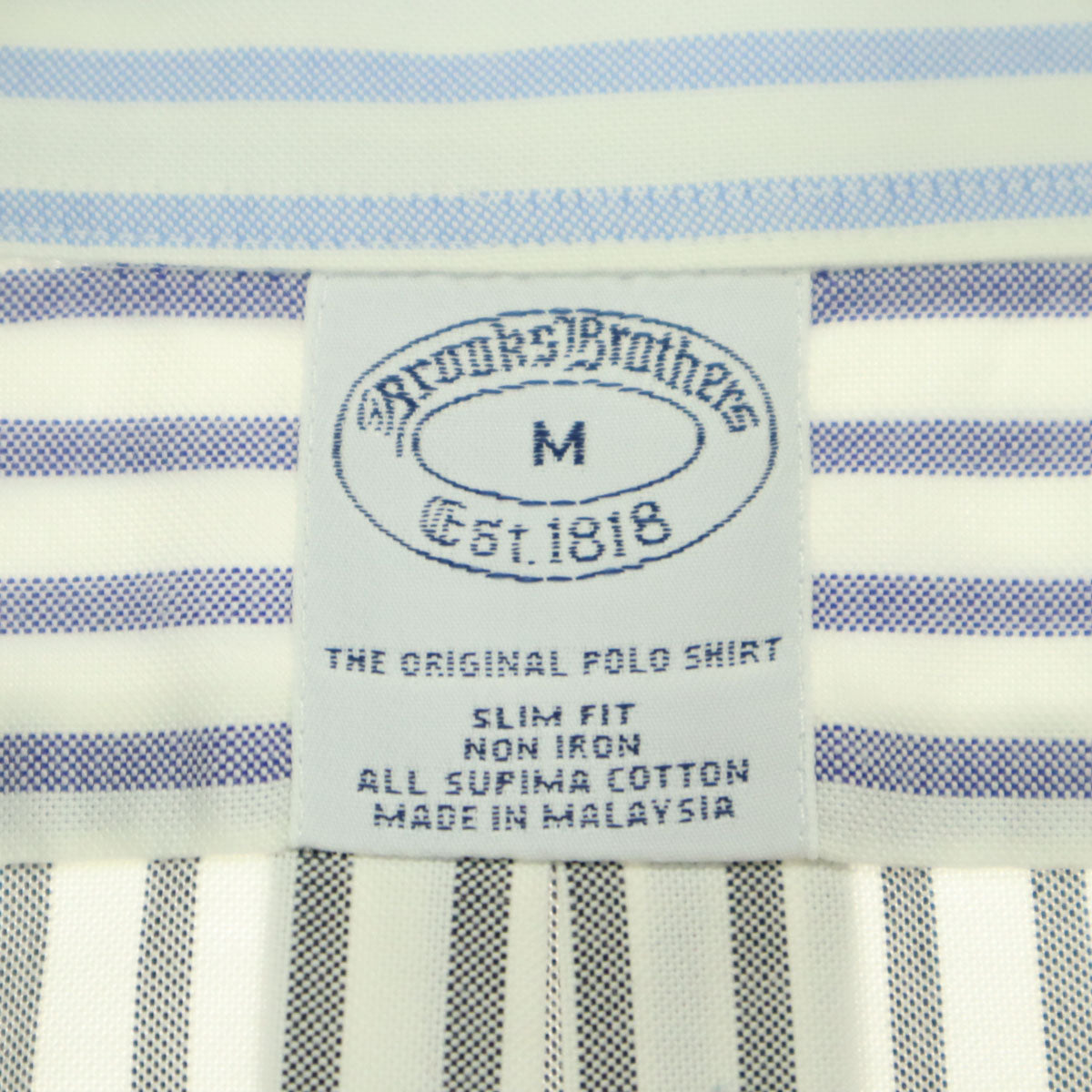 Brooks Brothers ブルックスブラザーズ マルチカラー ストライプ柄 長袖 コットンシャツ M ブルー メンズ