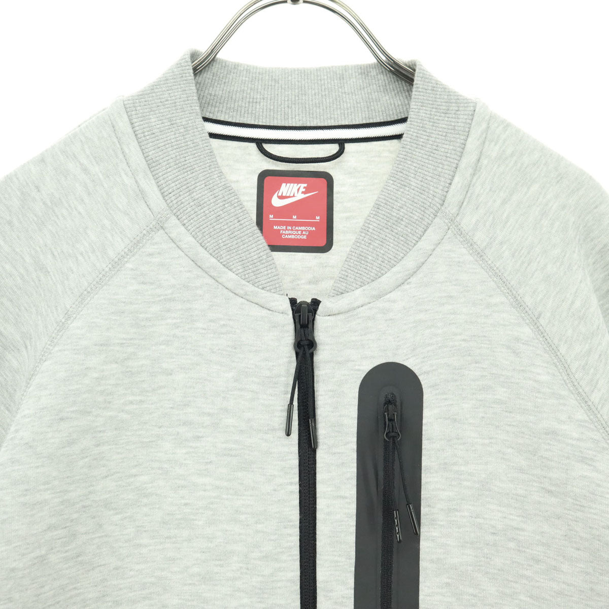 美品 NIKE ナイキ 長袖 ボンバー ジャケット M ライトグレー メンズ