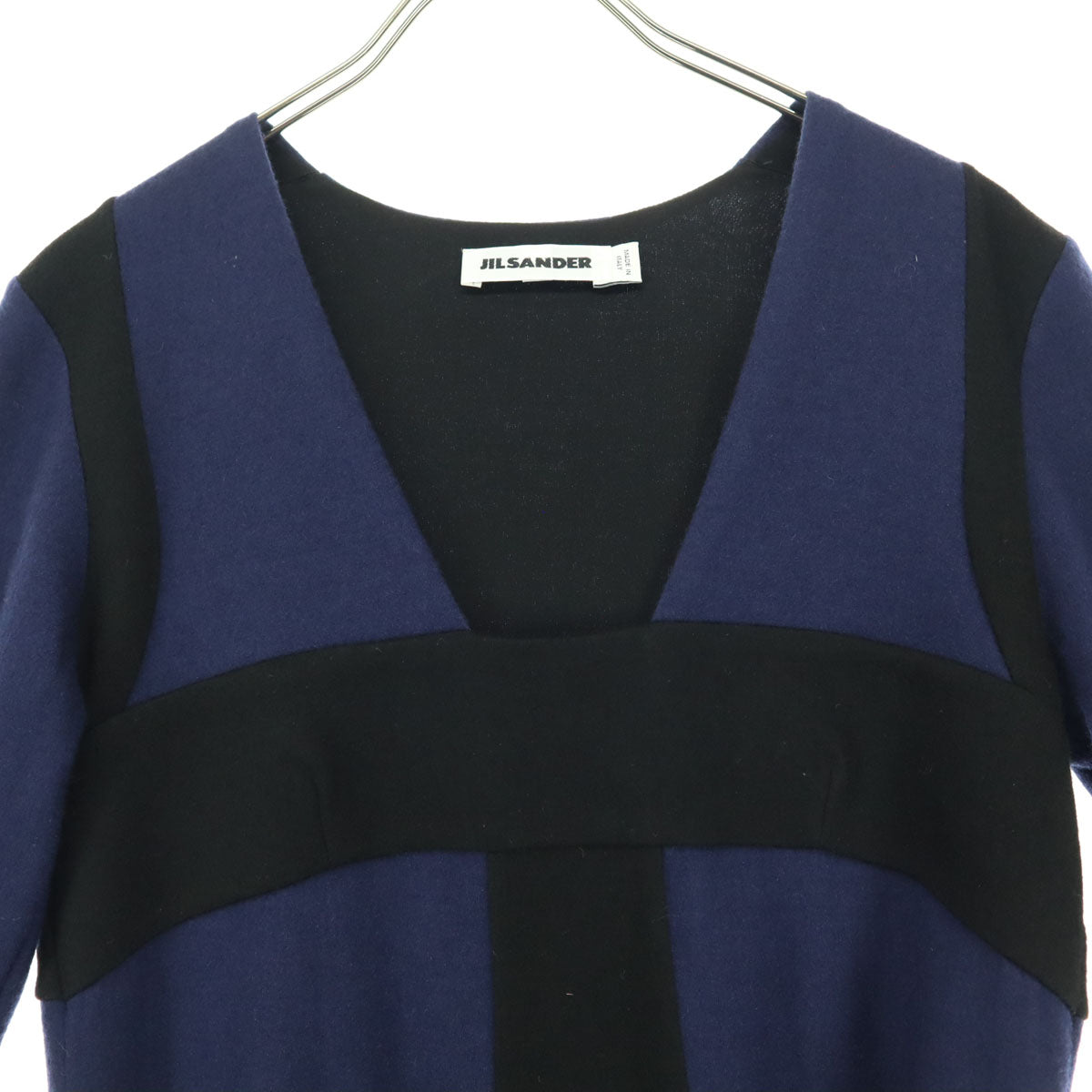 JIL SANDER ジルサンダー イタリア製 半袖 ロングワンピース ネイビー レディース