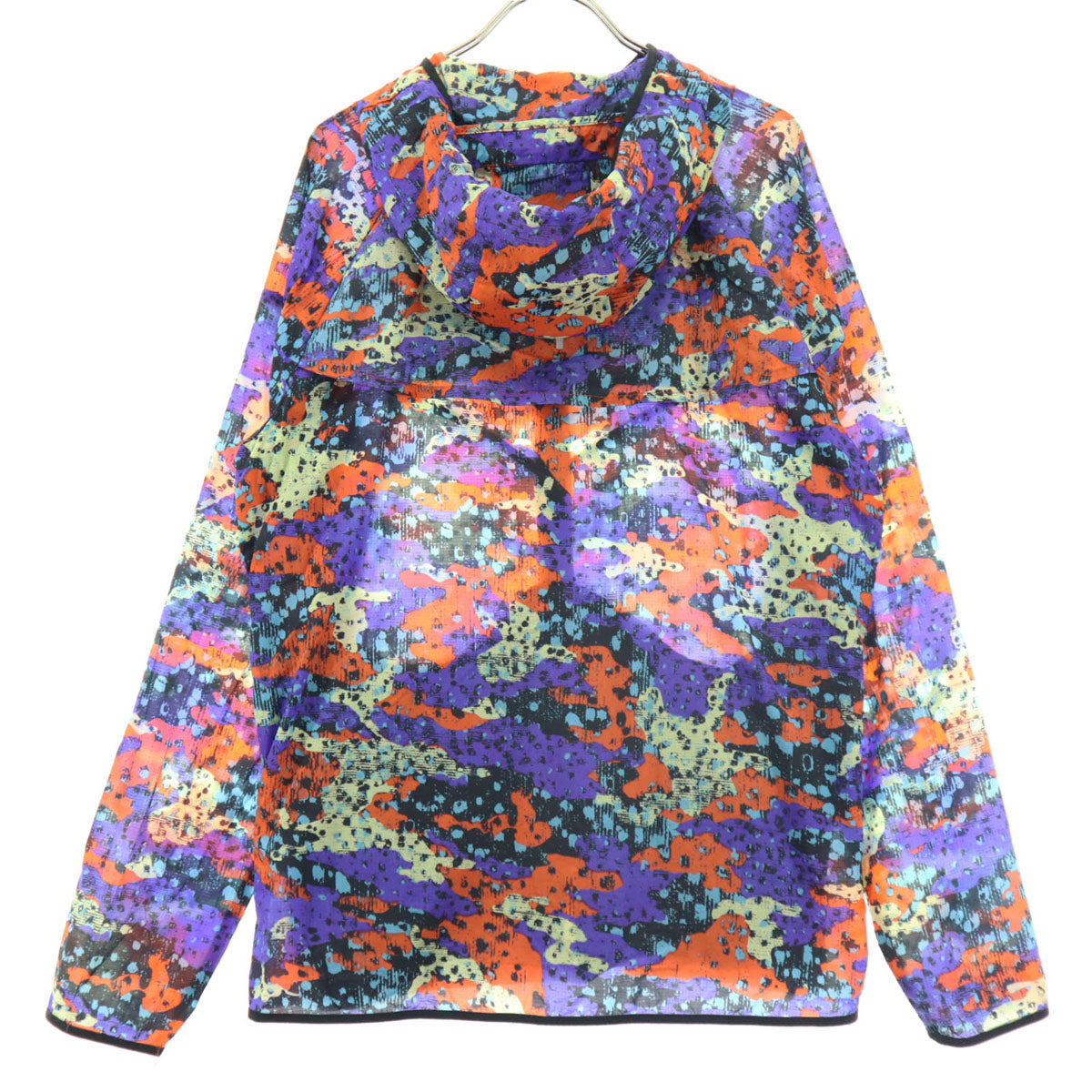 美品 NIKE ナイキ マルチカラー 長袖 ナイロンジャケット S ブルー フーディー メンズ