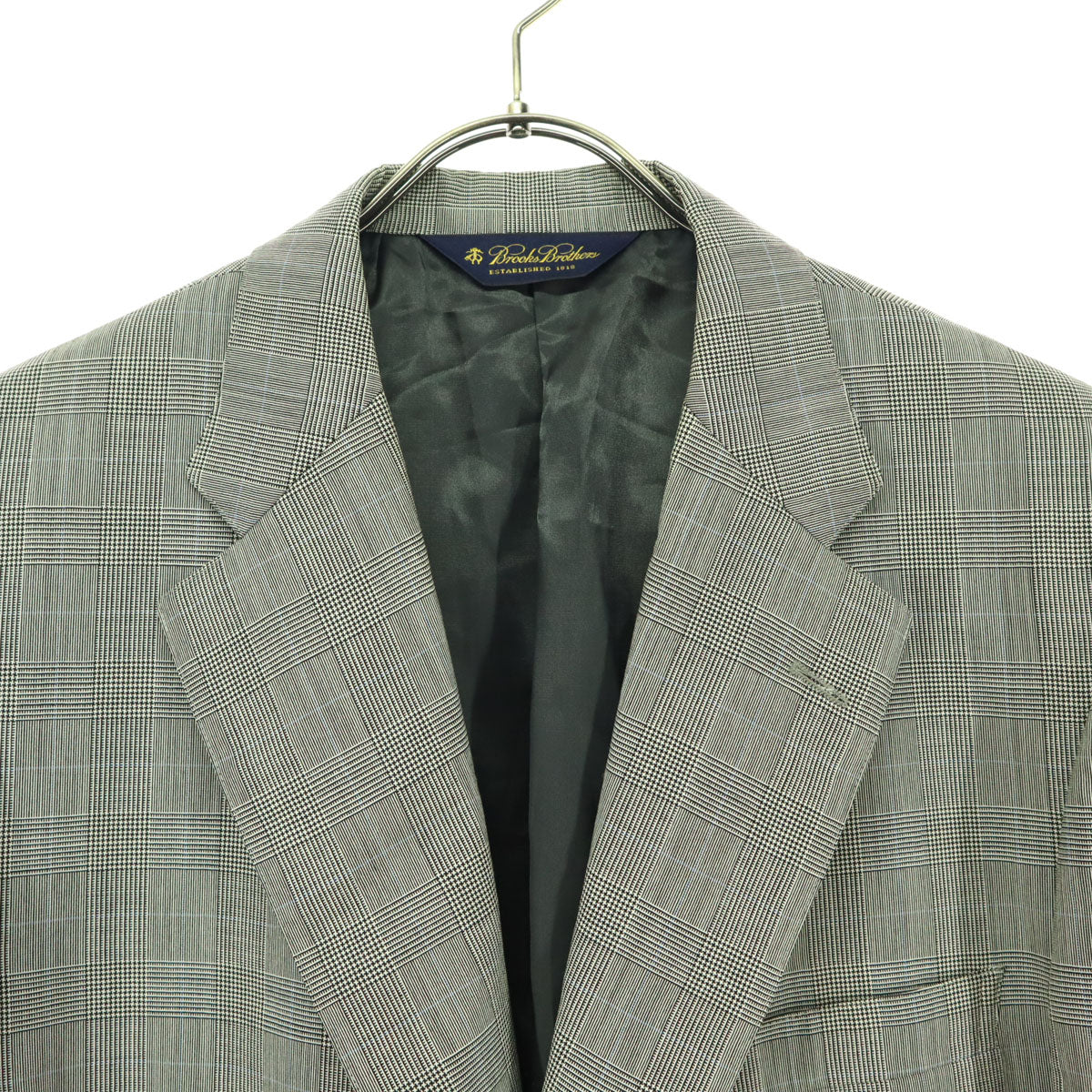 美品 Brooks Brothers ブルックスブラザーズ グレンチェック 長袖 テーラードジャケット グレー系 メンズ