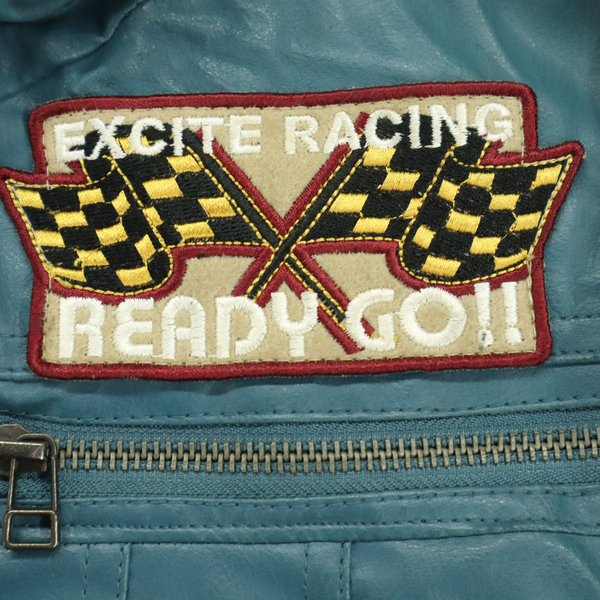 美品 clone devgru homme クローンデブグル オム 長袖 レザージャケット L ブルー ワッペン メンズ