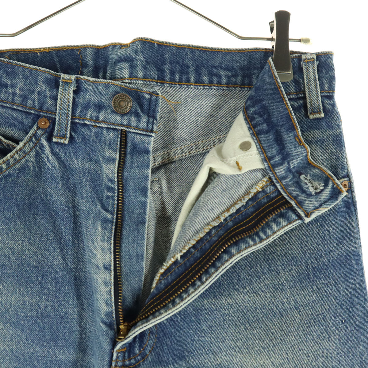 Levi's リーバイス 80s ヴィンテージ USA製 ボタン裏515 ストレートデニムパンツ ブルー オレンジタブ 42タロン メンズ