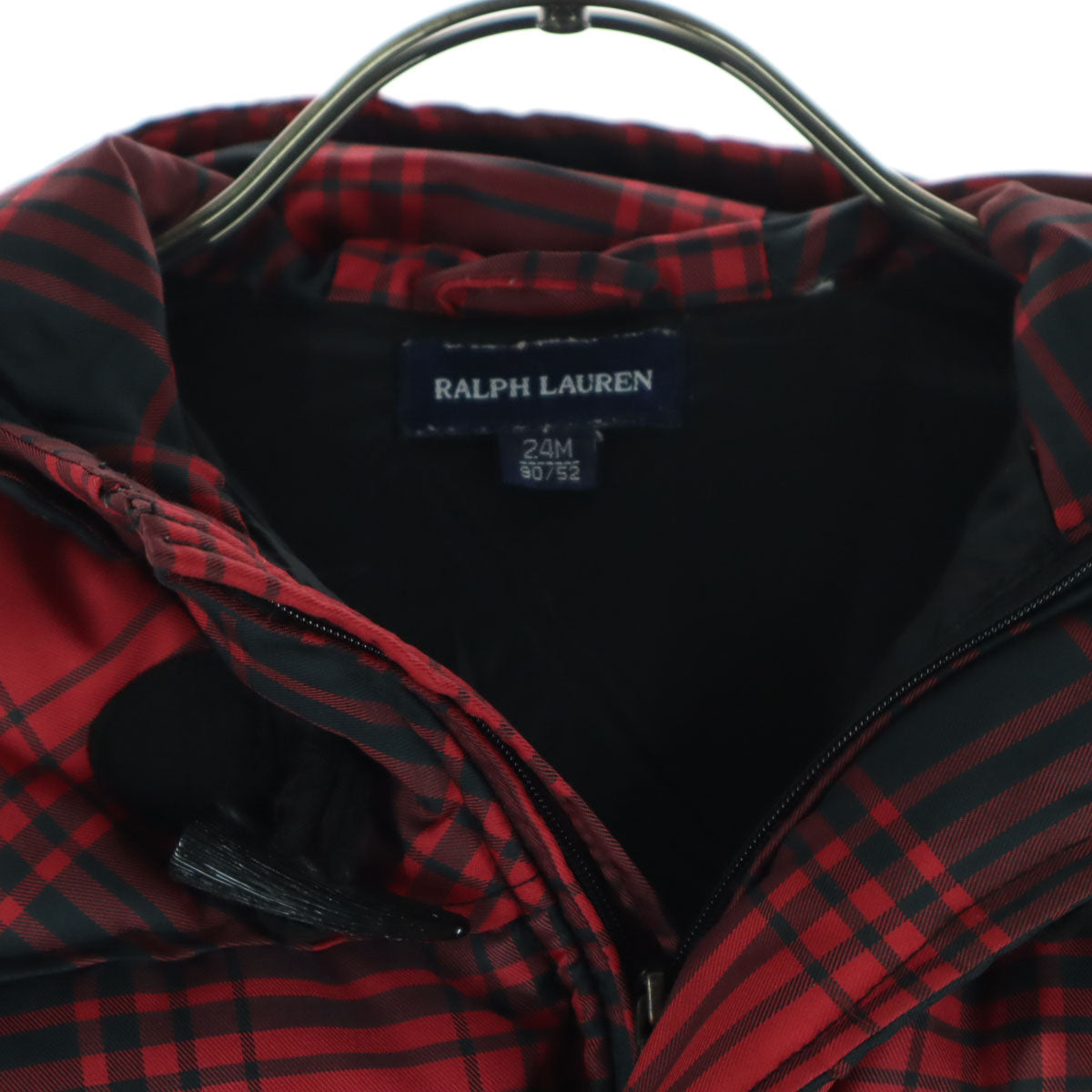 RALPH LAUREN ラルフローレン チェック柄 長袖 ダッフルコート 24M レッド キッズ