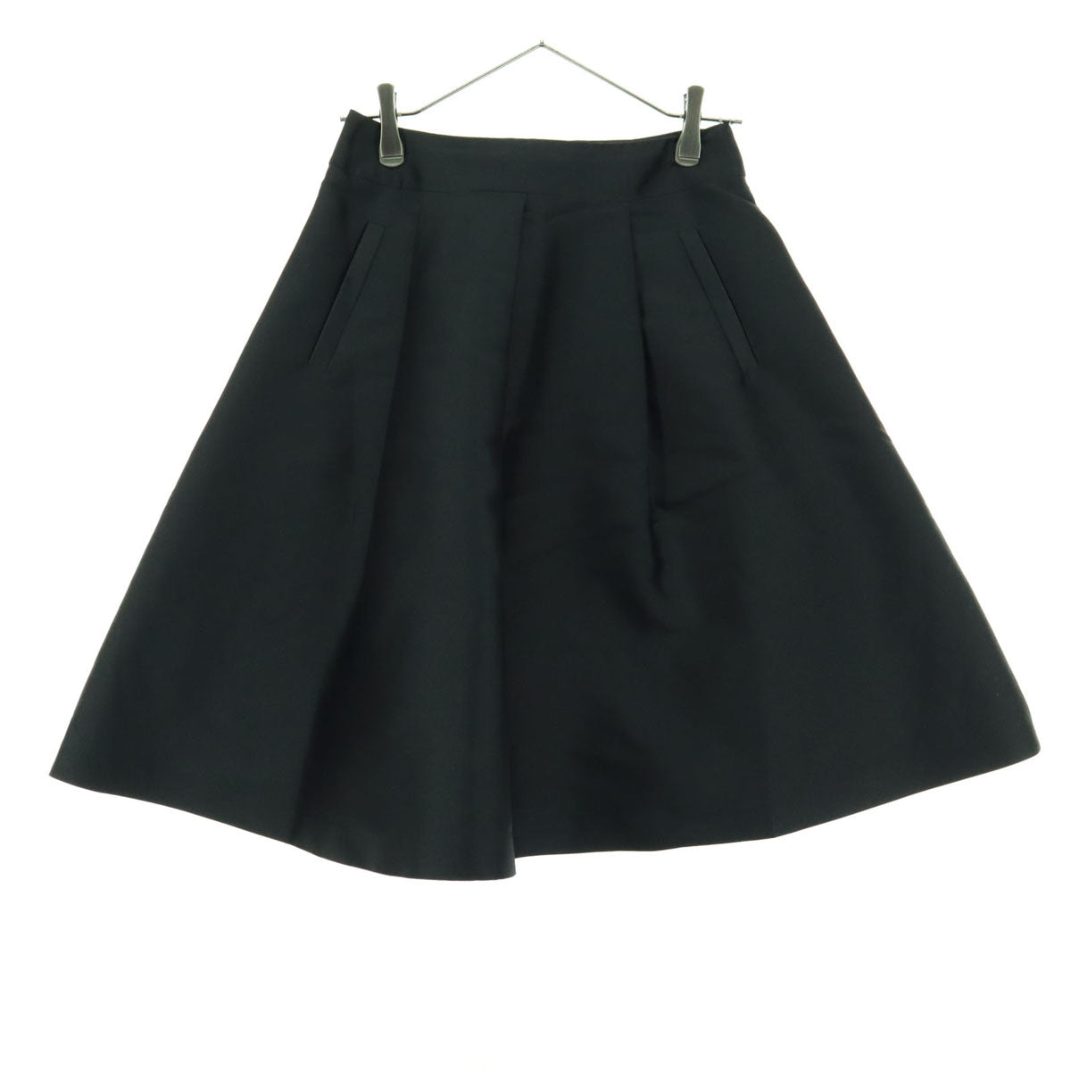 美品 M'S GRACY エムズグレイシー 日本製 ミディ丈 フレアスカート 38 ブラック レディース