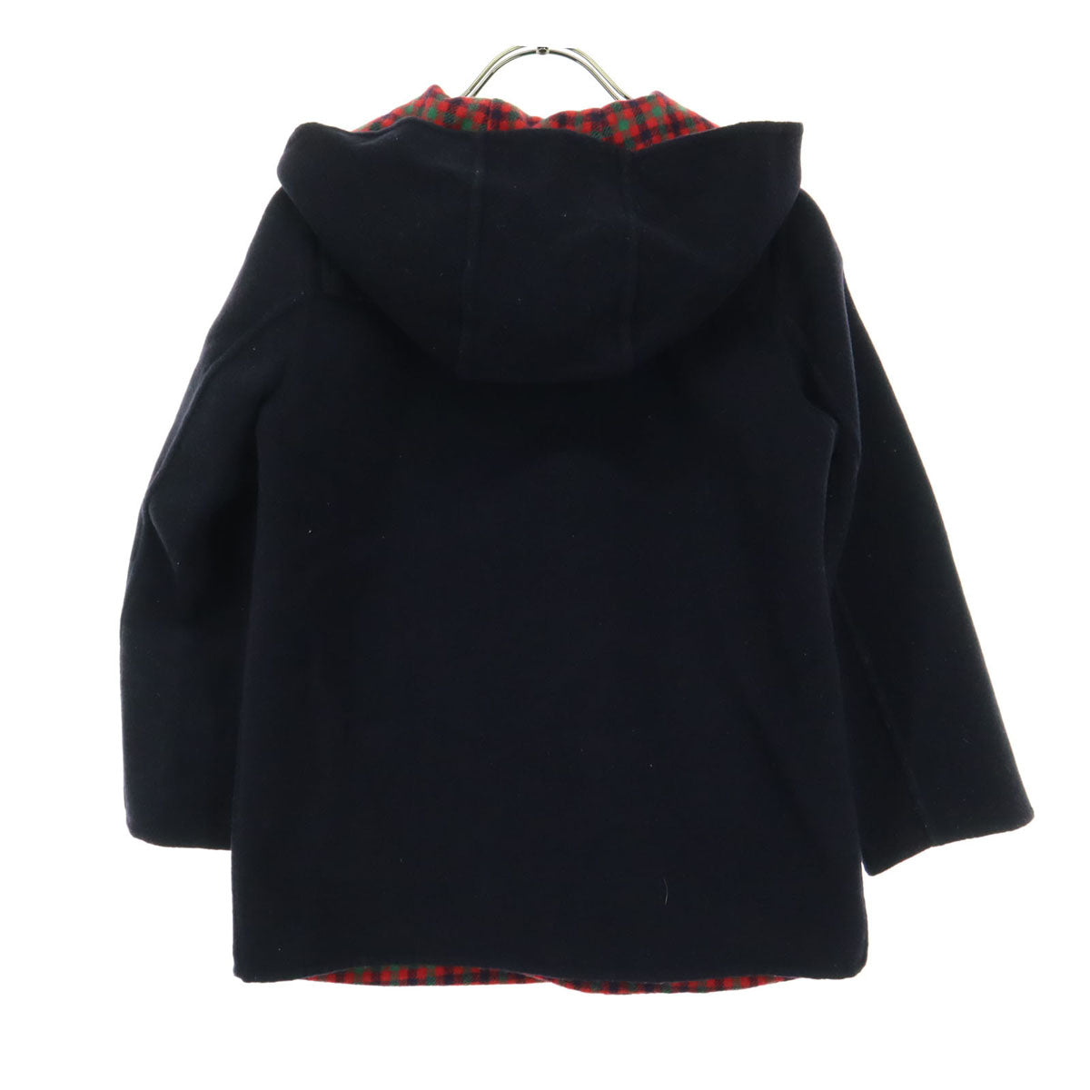 Familiar ファミリア チェック柄 長袖 ダッフルコート 130 ブラック キッズ