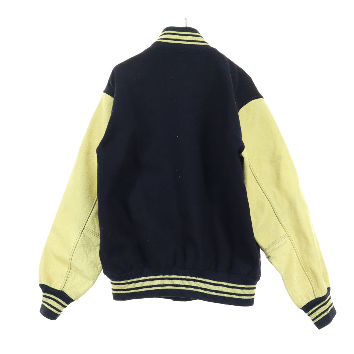 J.PRESS ジェイプレス 長袖 袖レザー スタジャン M ネイビー 牛革 メンズ