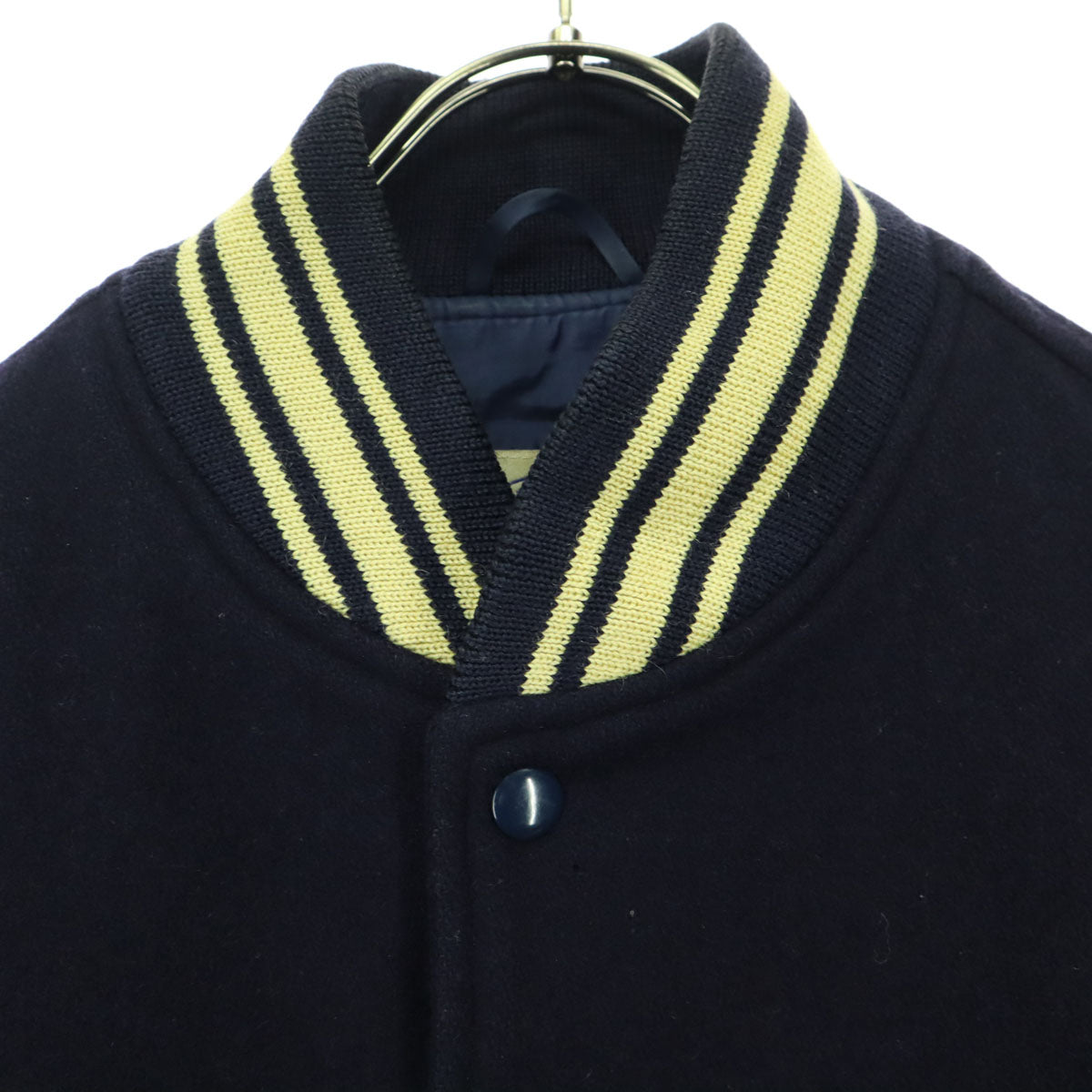 J.PRESS ジェイプレス 長袖 袖レザー スタジャン M ネイビー 牛革 メンズ