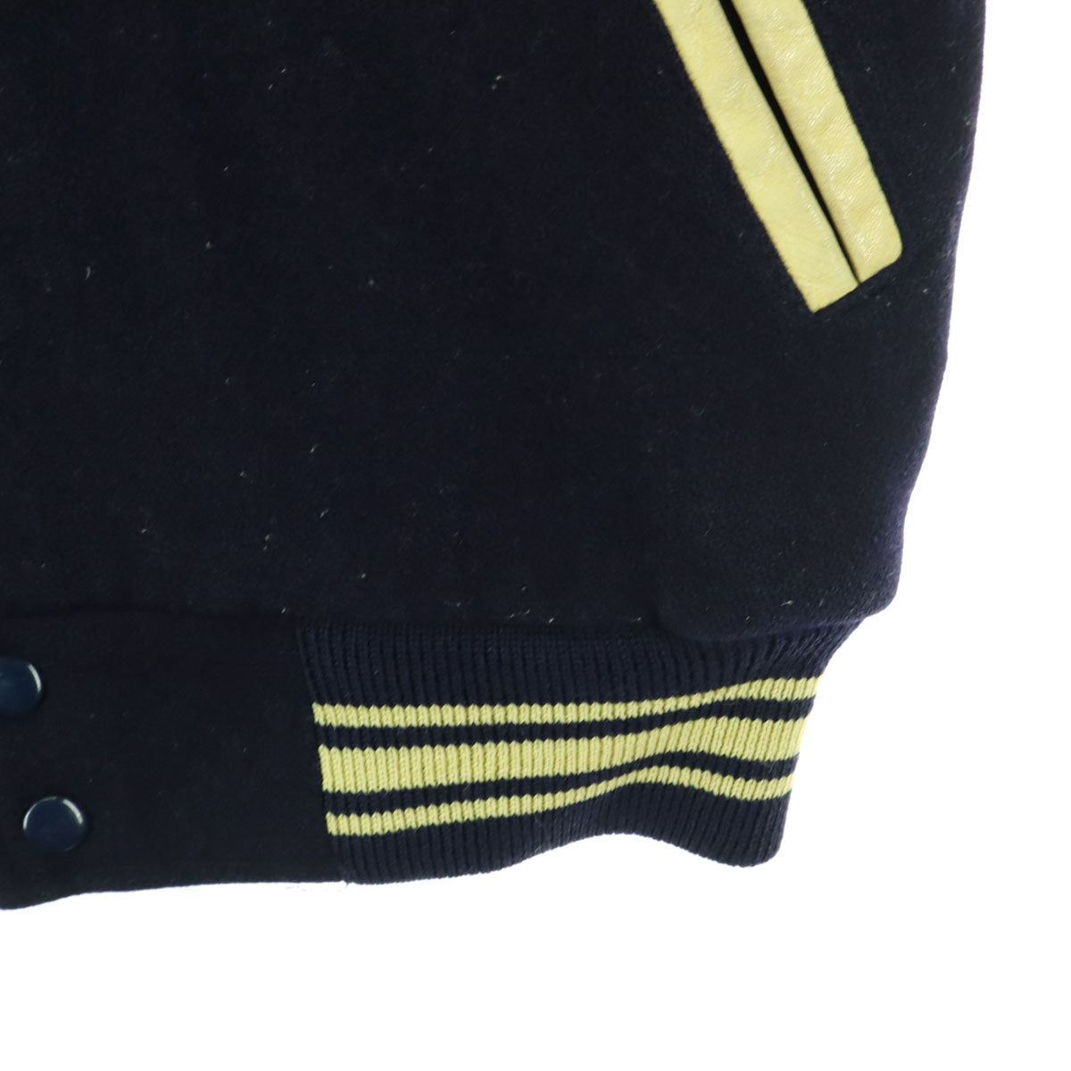 J.PRESS ジェイプレス 長袖 袖レザー スタジャン M ネイビー 牛革 メンズ