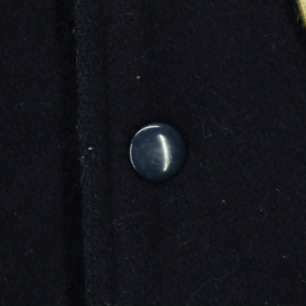 J.PRESS ジェイプレス 長袖 袖レザー スタジャン M ネイビー 牛革 メンズ