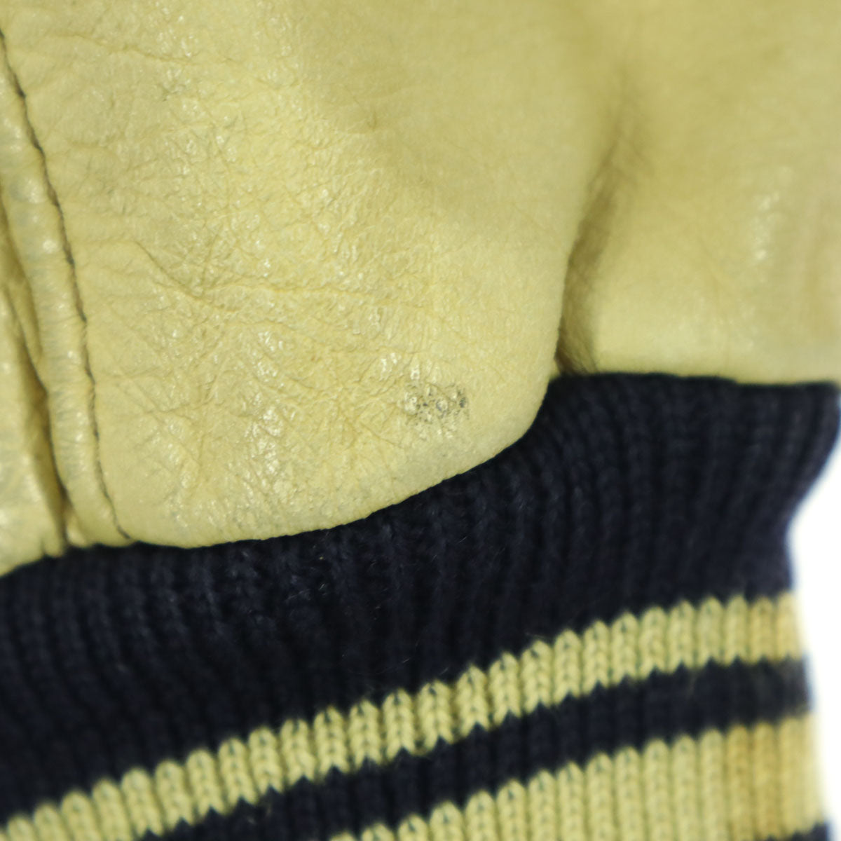 J.PRESS ジェイプレス 長袖 袖レザー スタジャン M ネイビー 牛革 メンズ