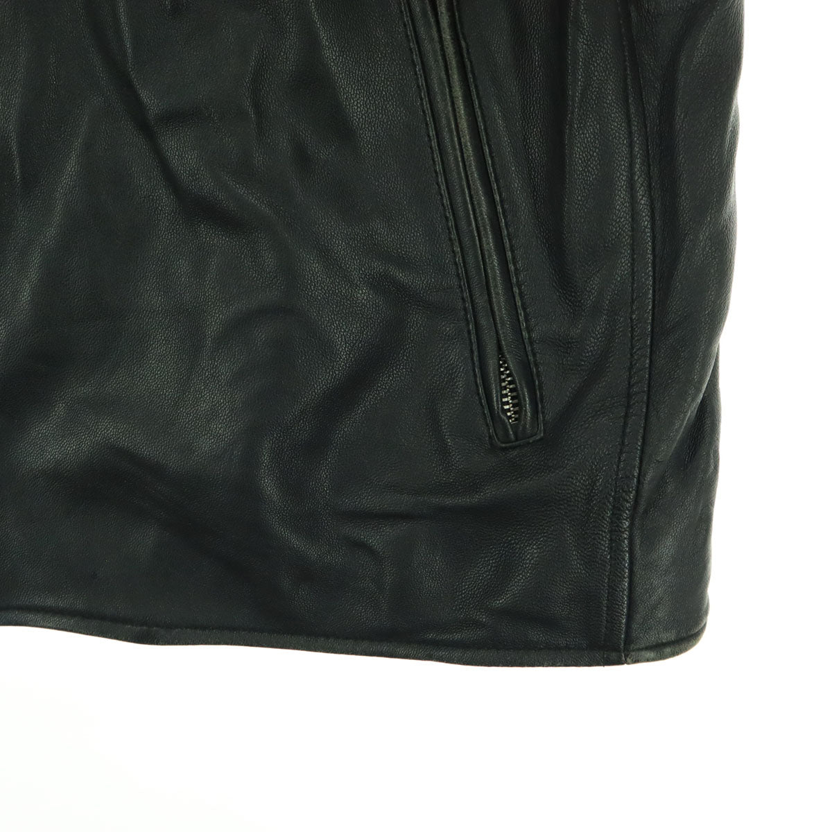 TAKEO KIKUCHI タケオキクチ 長袖 レザー シングルライダースジャケット XL ブラック 羊革 メンズ