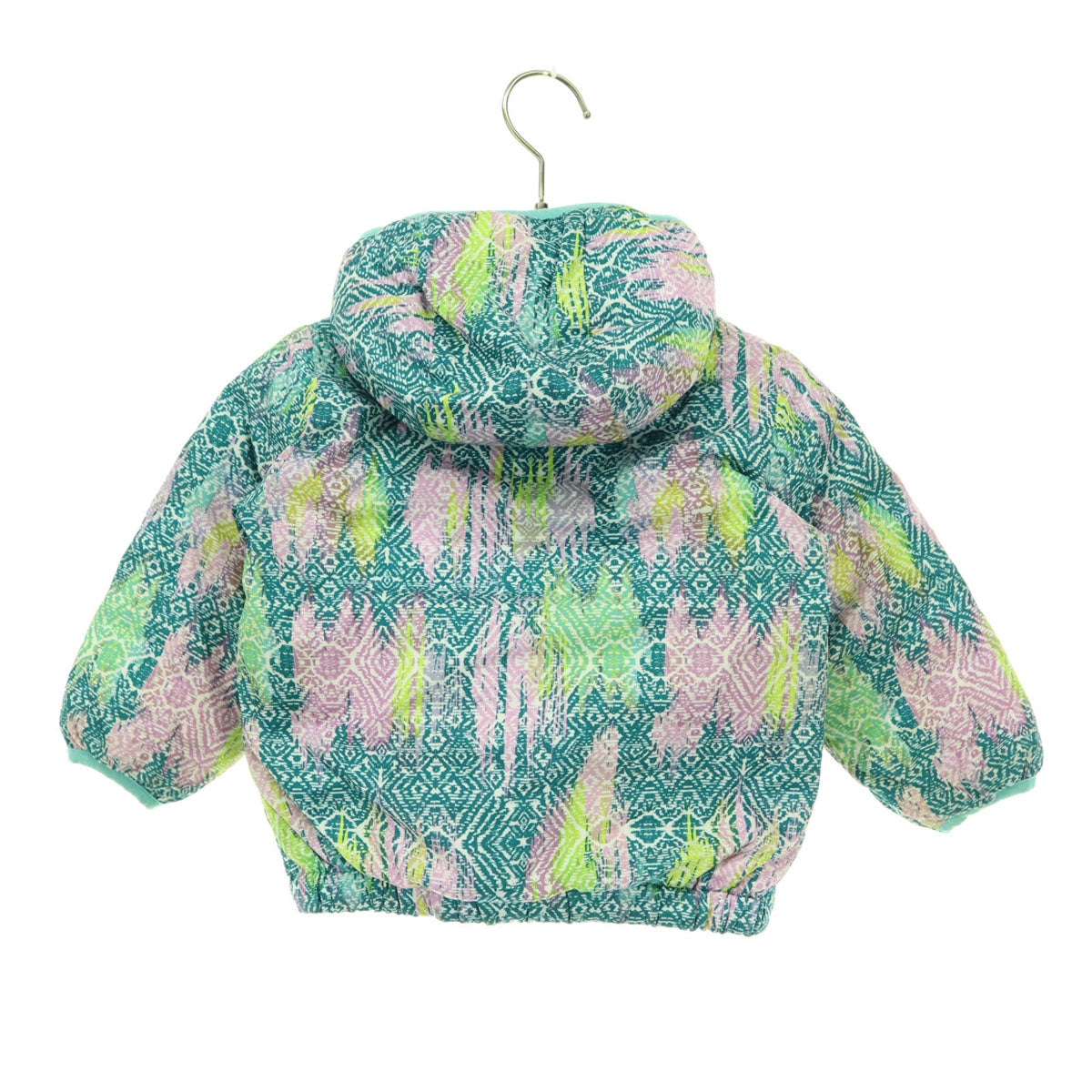 patagonia パタゴニア リバーシブル 総柄 ワンポイントロゴ 長袖 ダウンジャケット グリーン系 品番61371 キッズ