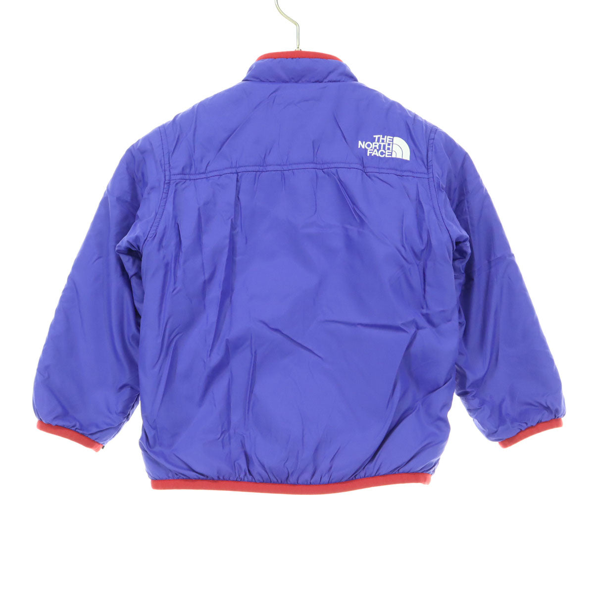 THE NORTH FACE ザノースフェイス リバーシブル ワンポイントロゴ 長袖 ナイロン フリース 中綿ジャケット 100 ブルー 品番NYJ82244 キッズ