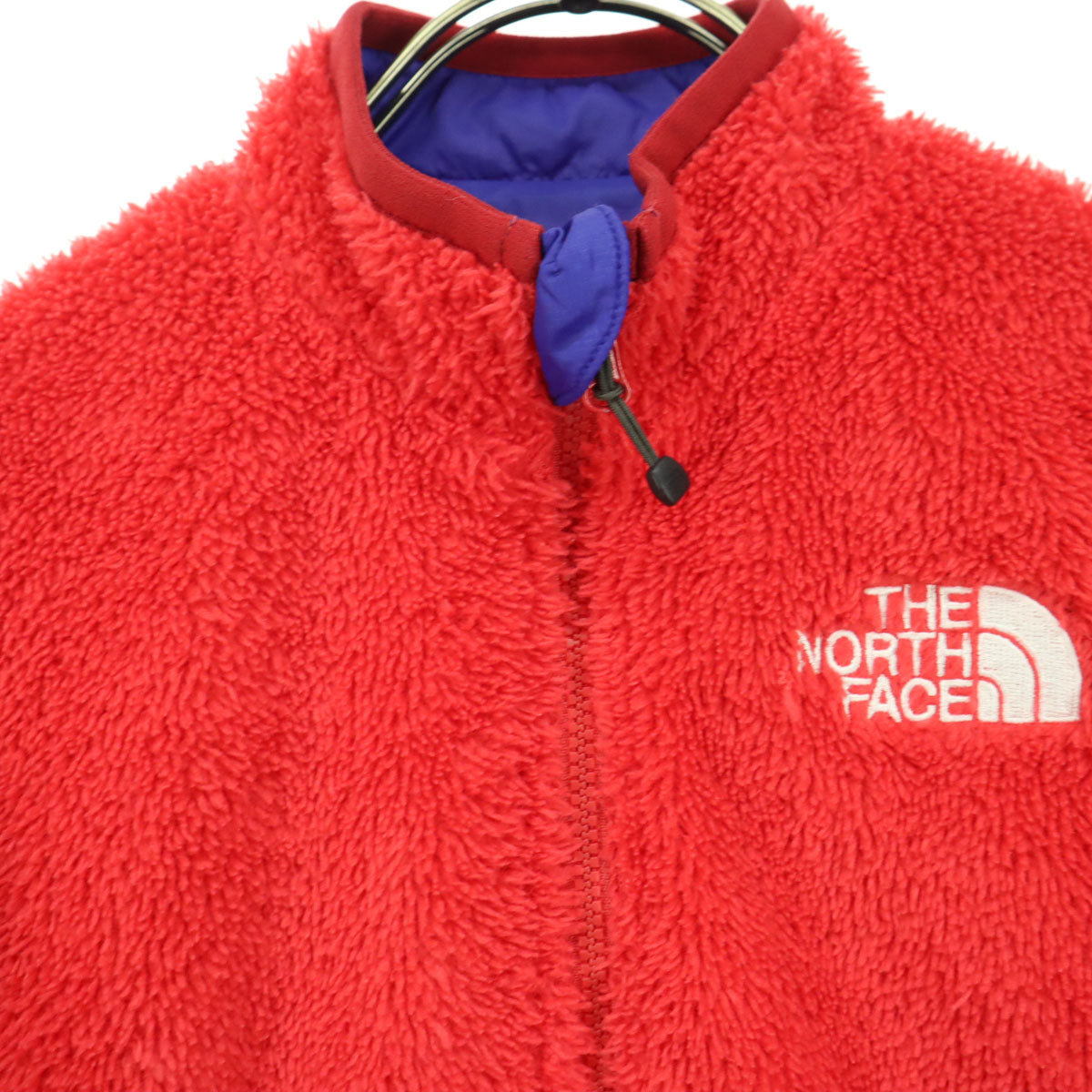 THE NORTH FACE ザノースフェイス リバーシブル ワンポイントロゴ 長袖 ナイロン フリース 中綿ジャケット 100 ブルー 品番NYJ82244 キッズ