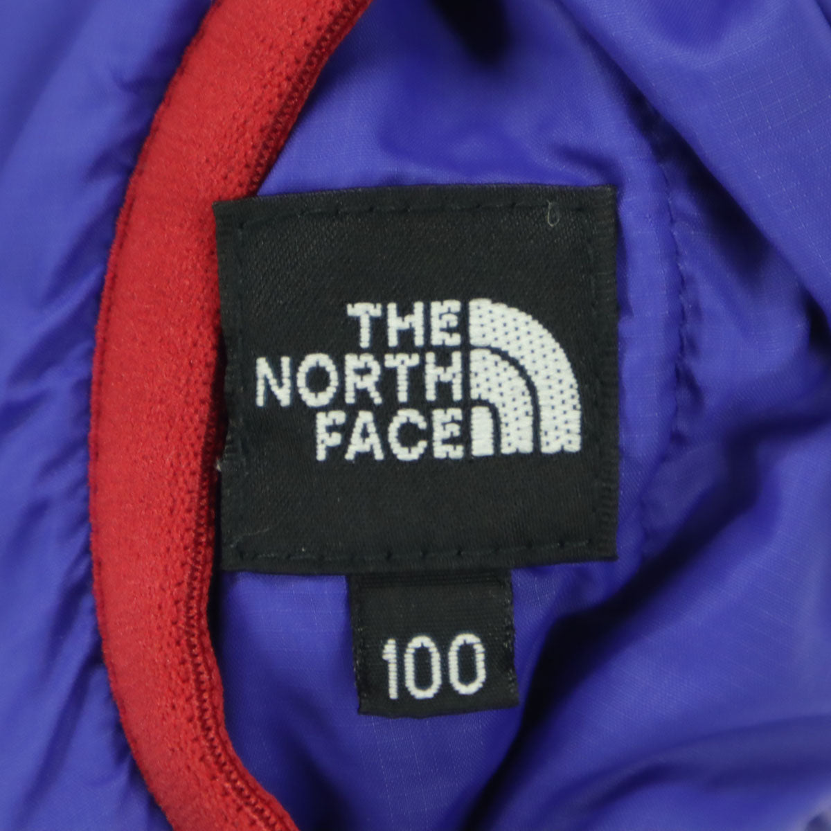 THE NORTH FACE ザノースフェイス リバーシブル ワンポイントロゴ 長袖 ナイロン フリース 中綿ジャケット 100 ブルー 品番NYJ82244 キッズ