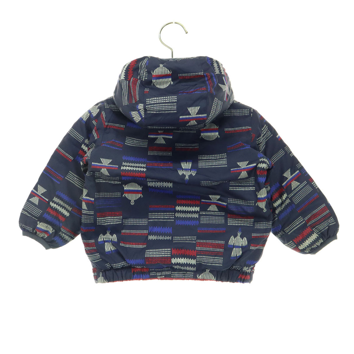 patagonia パタゴニア リバーシブル 総柄 ワンポイントロゴ 長袖 ダウンジャケット ネイビー 品番61371 キッズ