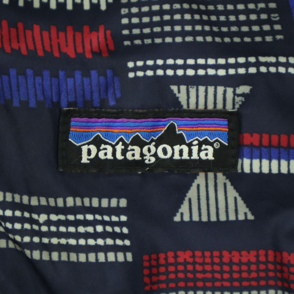 patagonia パタゴニア リバーシブル 総柄 ワンポイントロゴ 長袖 ダウンジャケット ネイビー 品番61371 キッズ