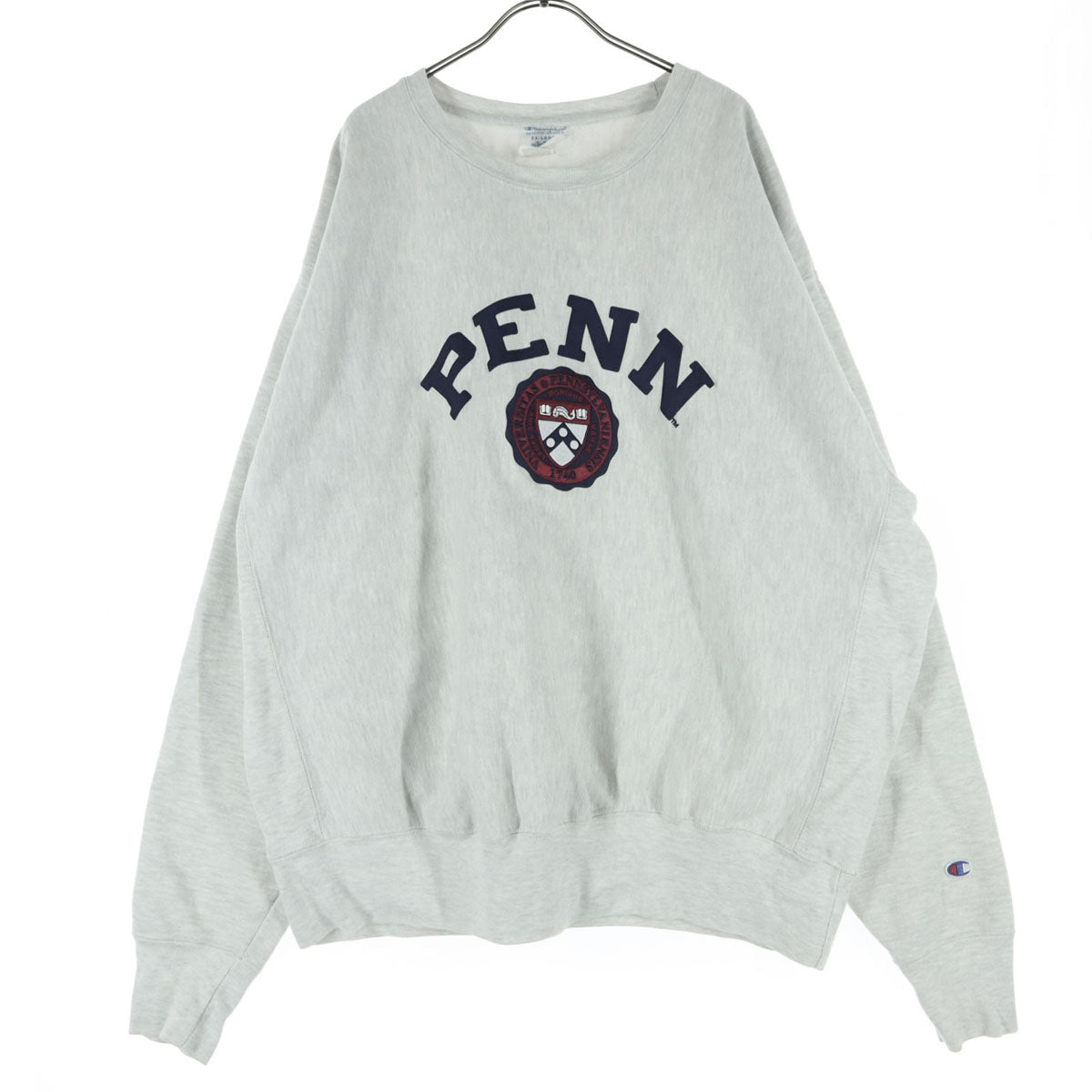 Champion チャンピオン 青単復刻 カレッジプリント 長袖 リバースウィーブ トレーナー 2XL ホワイト スウェット REVERSE メンズ