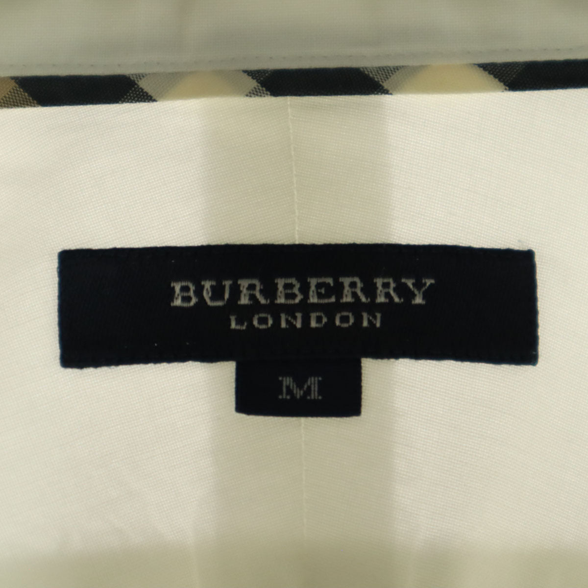 美品 BURBERRY バーバリー 刺繍 長袖 ボタンダウンシャツ M ホワイト 胸ポケット メンズ