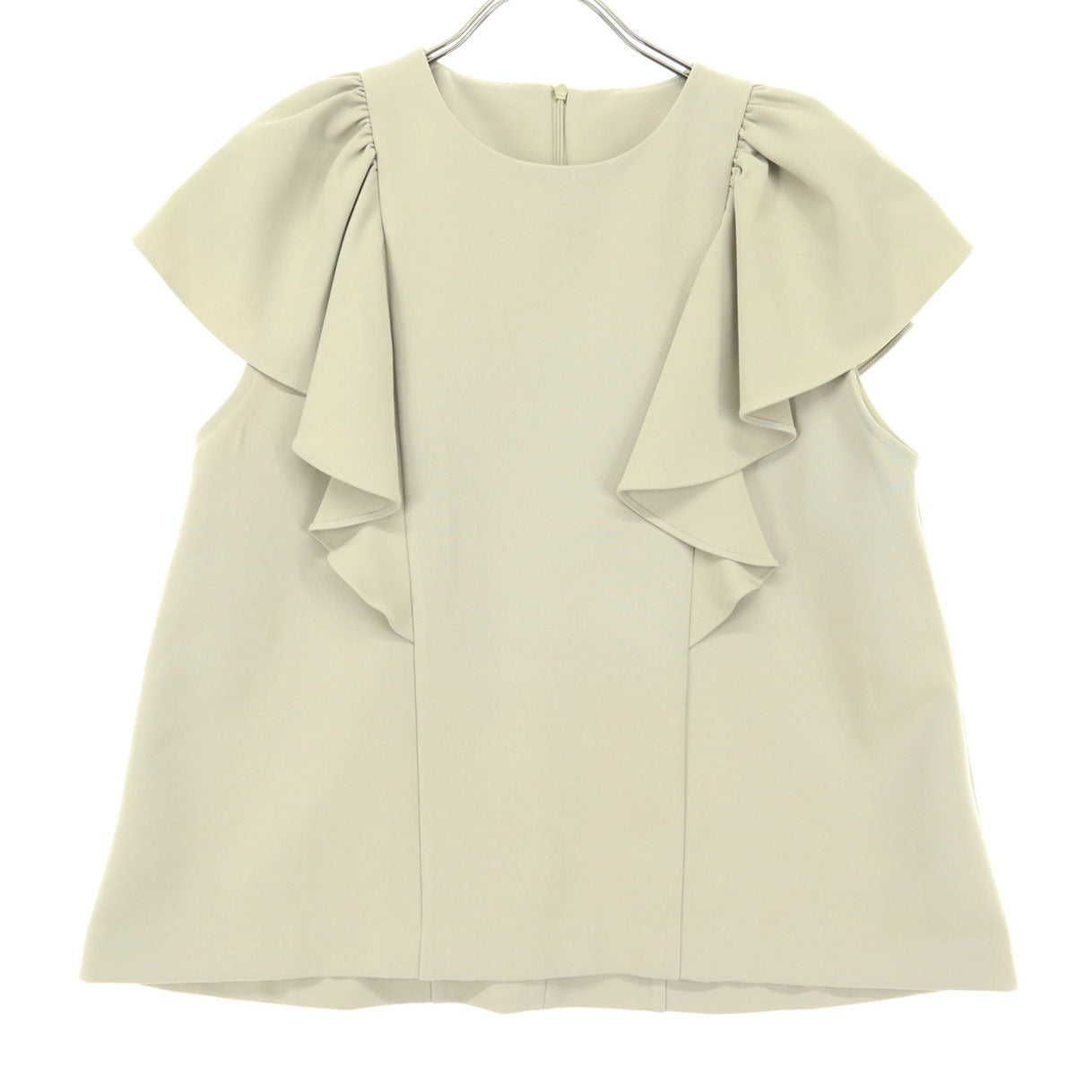 美品 SYSORUS シソラス フレンチスリーブ ブラウス F ベージュ フリル レディース