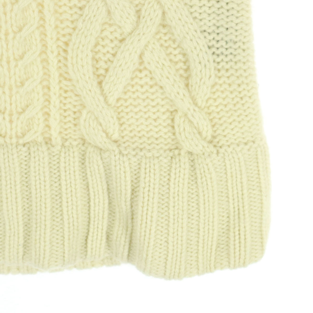 AKM エイケイエム カシミヤ フィッシャーマン 長袖 Vネック ニット M アイボリー メンズ