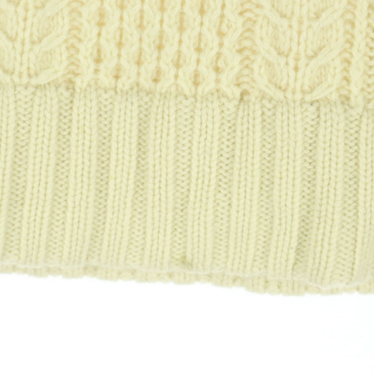 AKM エイケイエム カシミヤ フィッシャーマン 長袖 Vネック ニット M アイボリー メンズ