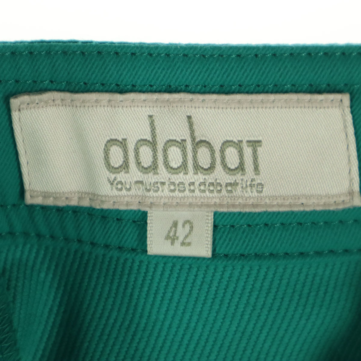 未使用 adabat アダバット ストレッチパンツ 42 グリーン レディース