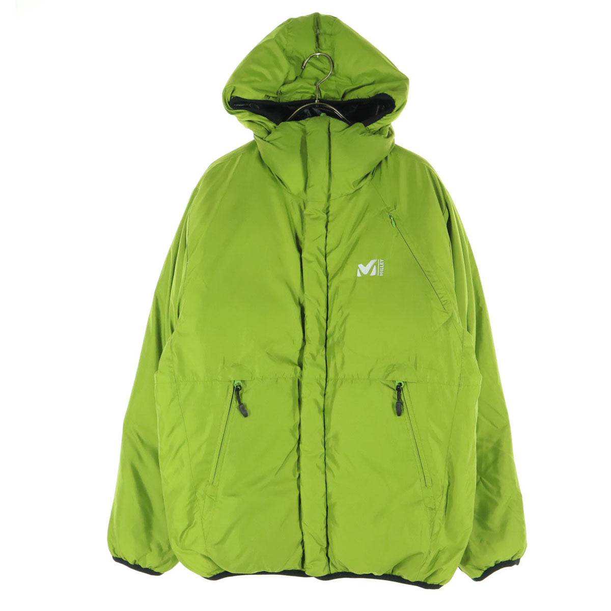 MILLET ミレー リバーシブル ワンポイントロゴ 長袖 ダウンジャケット M グリーン系 メンズ