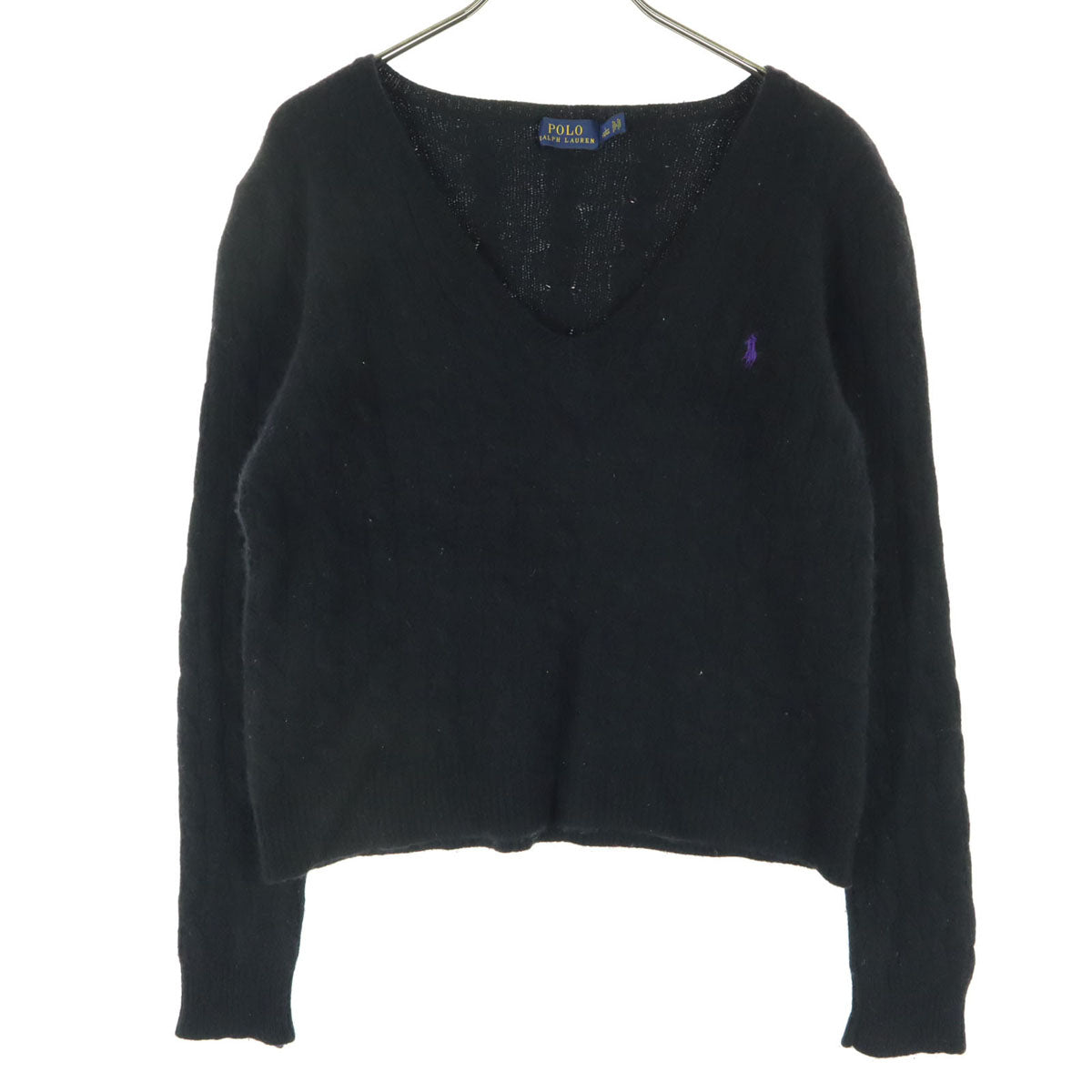 POLO RALPH LAUREN ポロラルフローレン カシミヤ混 長袖 Vネック ニット 170 ブラック キッズ