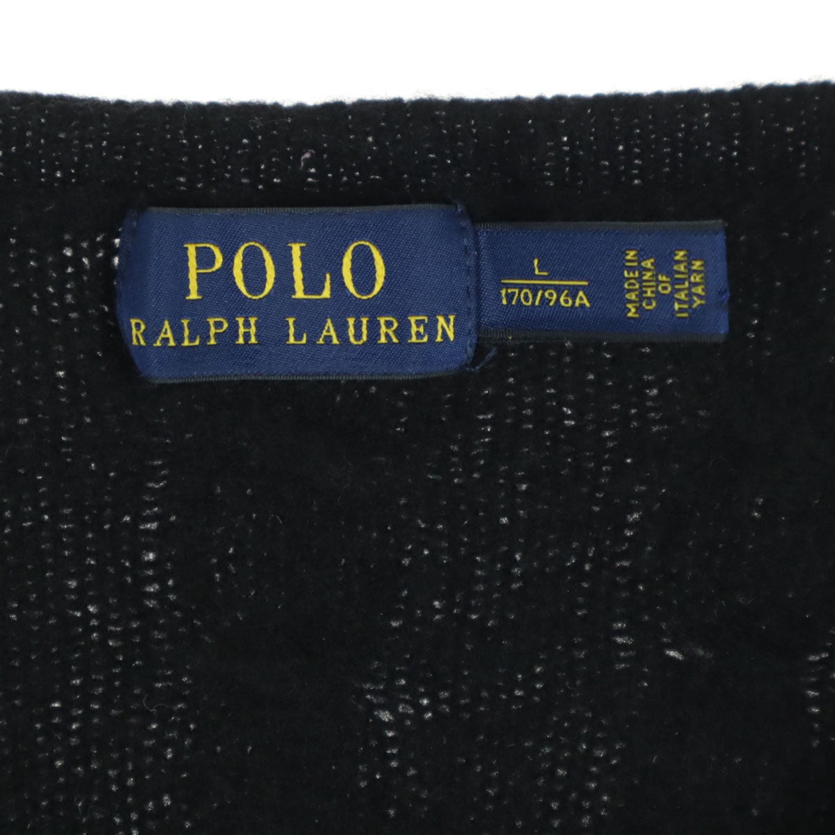 POLO RALPH LAUREN ポロラルフローレン カシミヤ混 長袖 Vネック ニット 170 ブラック キッズ