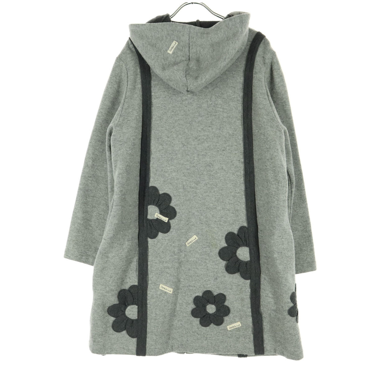 POTECHINO ポテチーノ ロゴ 花柄 長袖 ジップ コート グレー レディース