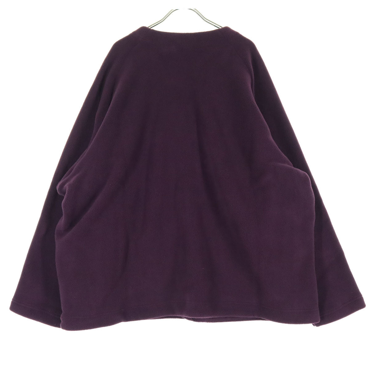 未使用 UNIQLO ユニクロ NEEDLES ニードルズ コラボ ワンポイントロゴ 長袖 フリース カーディガン 3XL パープル ビッグサイズ メンズ