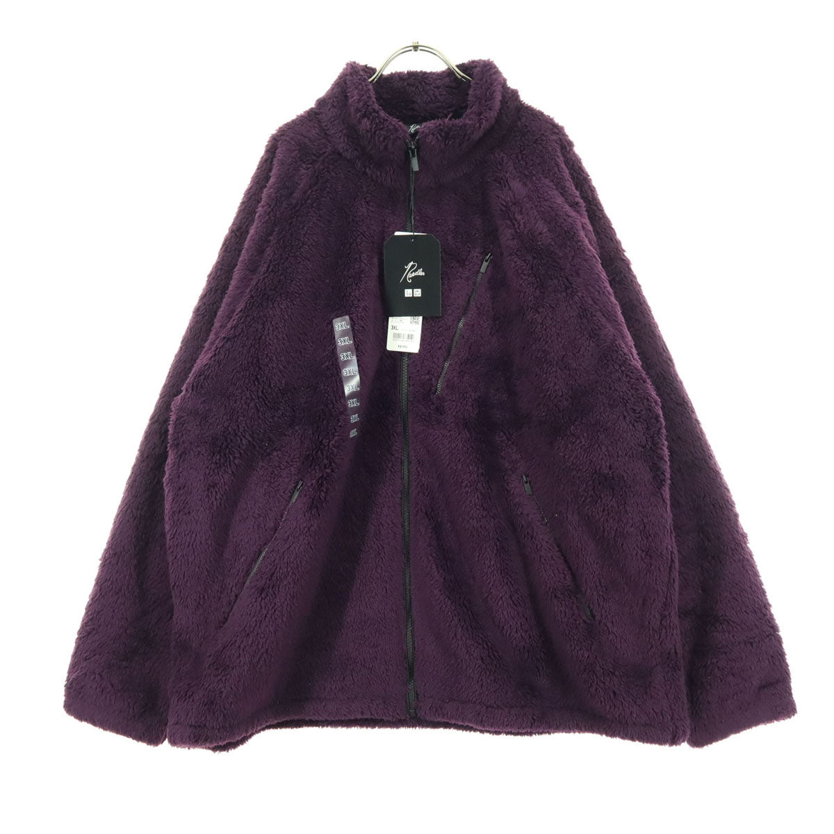 未使用 UNIQLO ユニクロ NEEDLES ニードルズ コラボ 長袖 フリースジャケット 3XL パープル ビッグサイズ メンズ