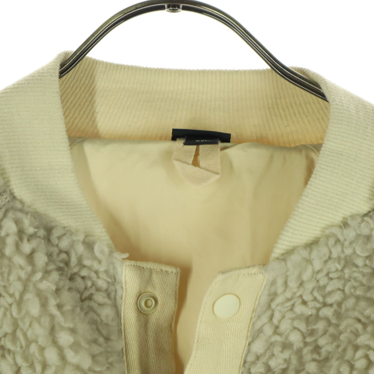 patagonia パタゴニア ワンポイントロゴ 長袖 ノーカラー ボアジャケット XXL ベージュ系 65415 レディース