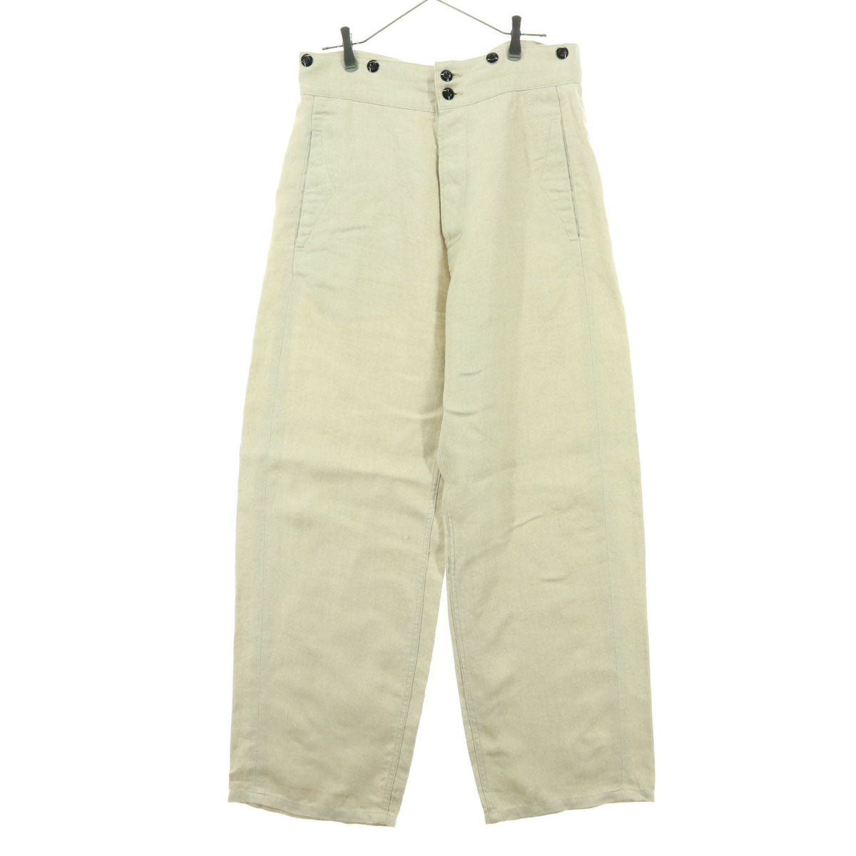 Ets.MATERIAUX イーティーエスマテリオ 日本製 リネンパンツ 3 ベージュ メンズ