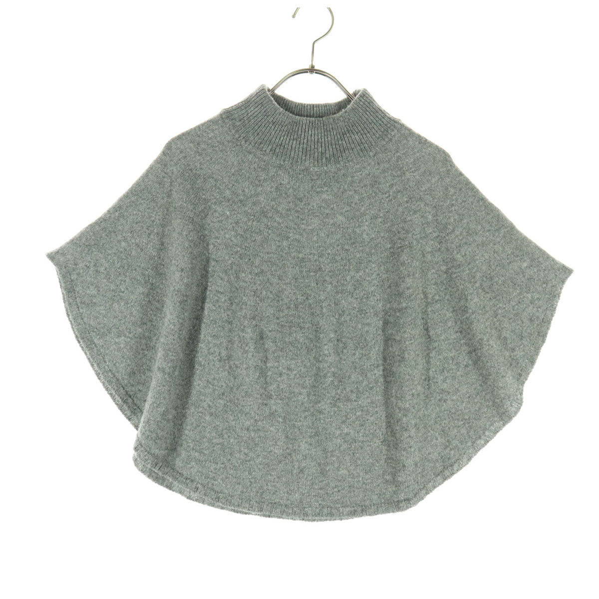 美品 mino ミノ 日本製 ウール ポンチョ グレー レディース