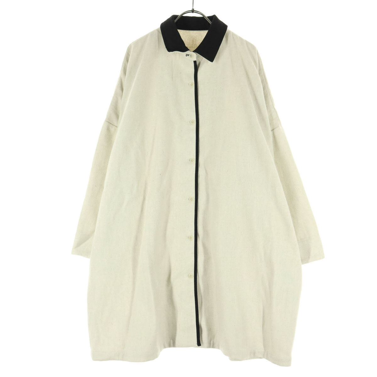 mizuiro ind ミズイロインド バイカラー 長袖 ジャケット アイボリー系 ブラック レディース