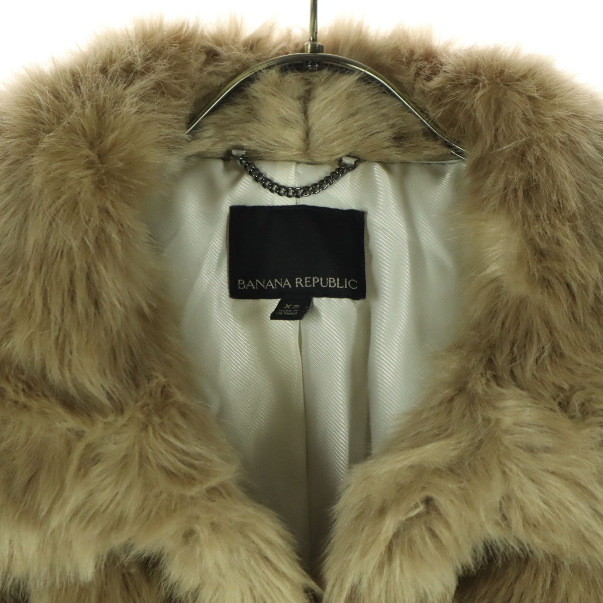 美品 Banana Republic バナナリパブリック 長袖 ファーコート XS ブラウン レディース