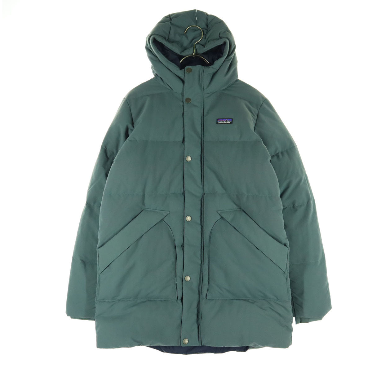patagonia パタゴニア ワンポイントロゴ 長袖 ダウンドリフトパーカー ダウンジャケット 16-18 グリーン系 68600 キッズ