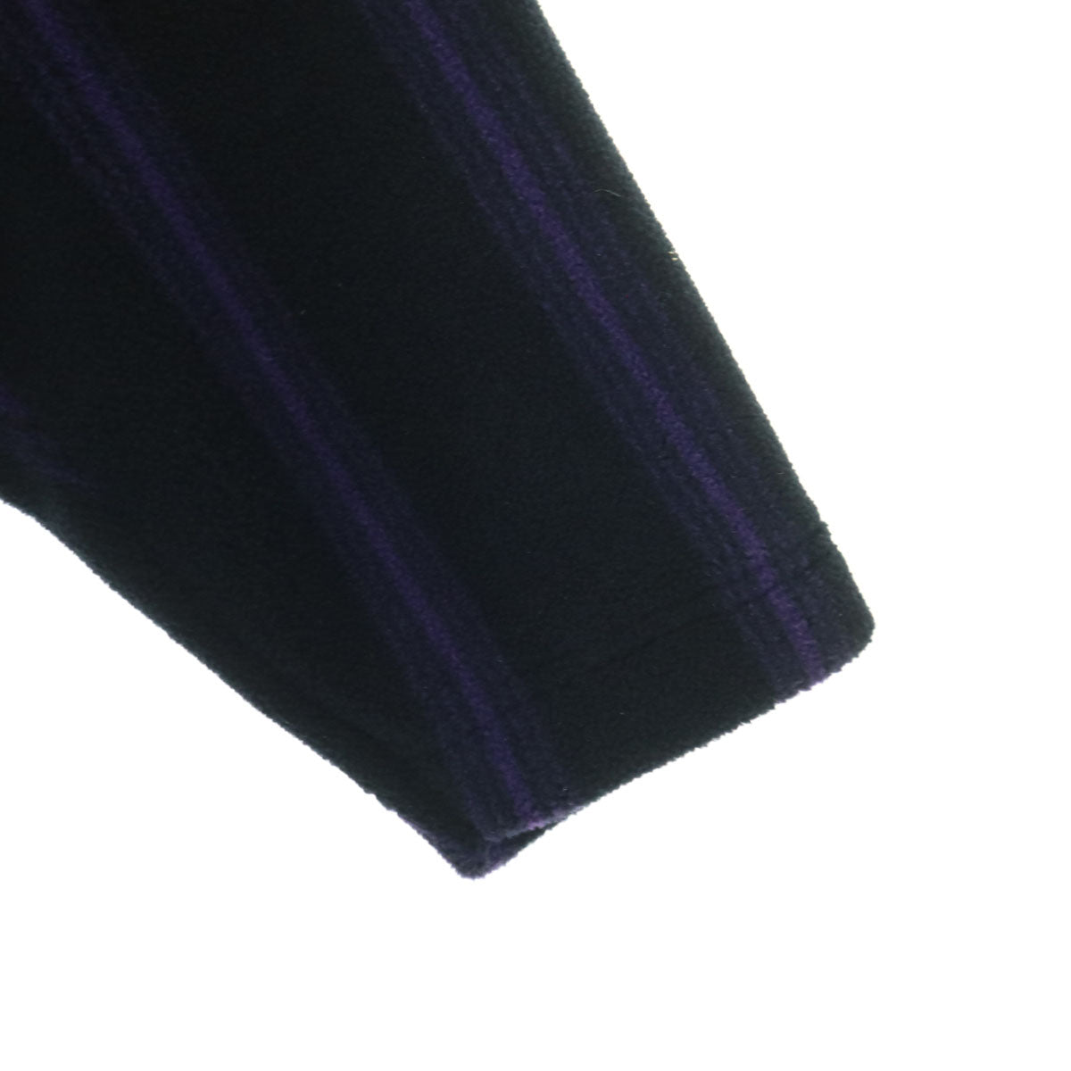 未使用 UNIQLO ユニクロ NEEDLES ニードルズ コラボ ワンポイントロゴ ストライプ柄 長袖 フリース カーディガン S ブラック メンズ