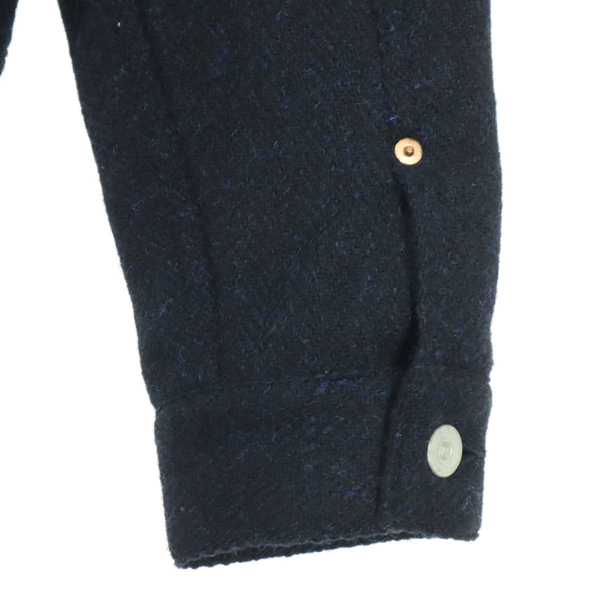 未使用 HARRIS TWEED ハリスツイード ウール 長袖 シャツジャケット L ネイビー メンズ