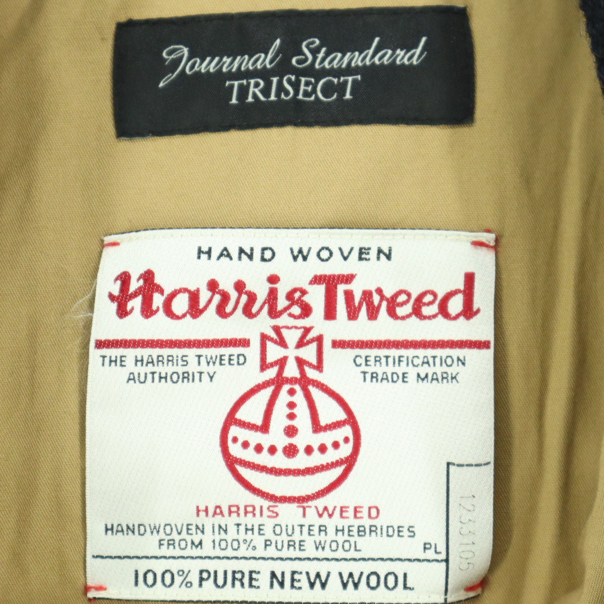未使用 HARRIS TWEED ハリスツイード ウール 長袖 シャツジャケット L ネイビー メンズ