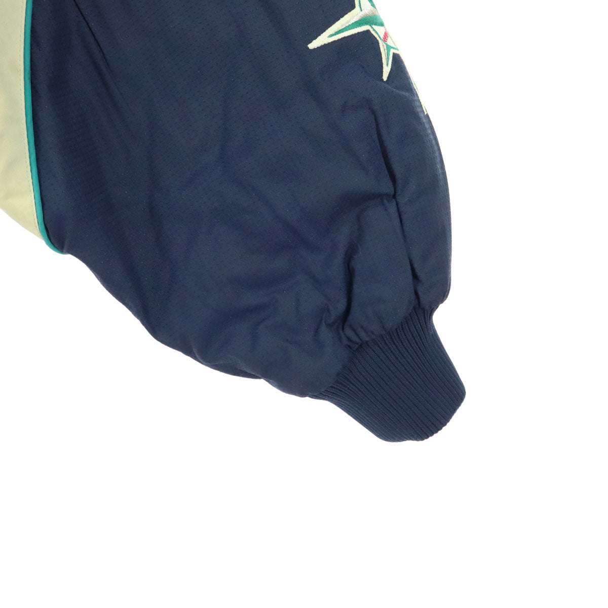 Majestic マジェスティック シアトルマリナーズ 英字 長袖 ナイロン スタジャン L ネイビー メンズ