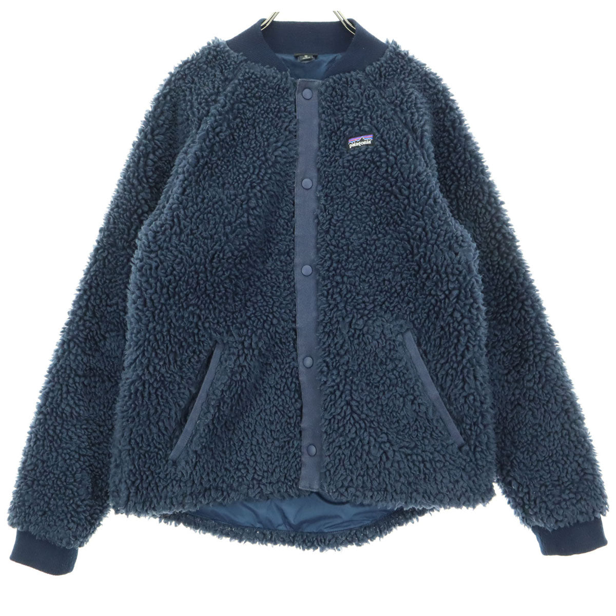 patagonia パタゴニア 2019年製 ワンポイントロゴ 長袖 レトロＸ ボマージャケット ボアジャケット 14 ネイビー 品番65415 キッズ