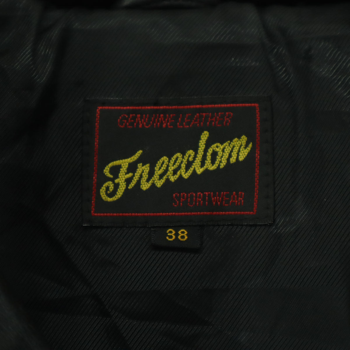 Freedom フリーダム 長袖 レザー ダウンジャケット 38 ブラック 牛革 メンズ