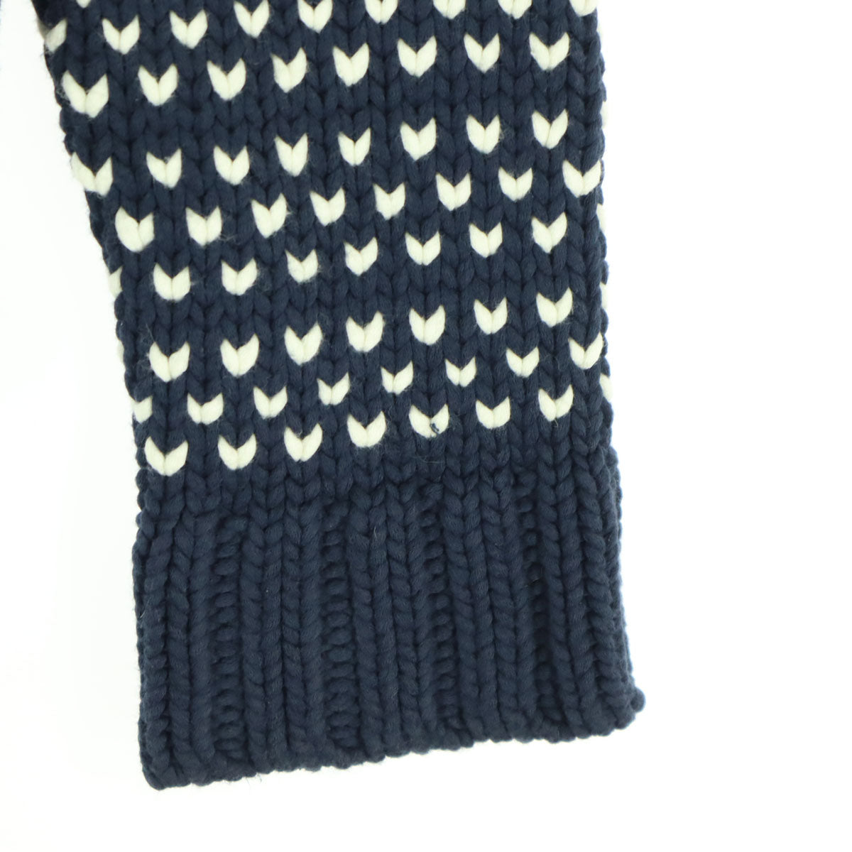 美品 L.L.Bean SIGNATURE エルエルビーンシグネチャー バーズアイ 長袖 コットン ニット XXS ネイビー レディース