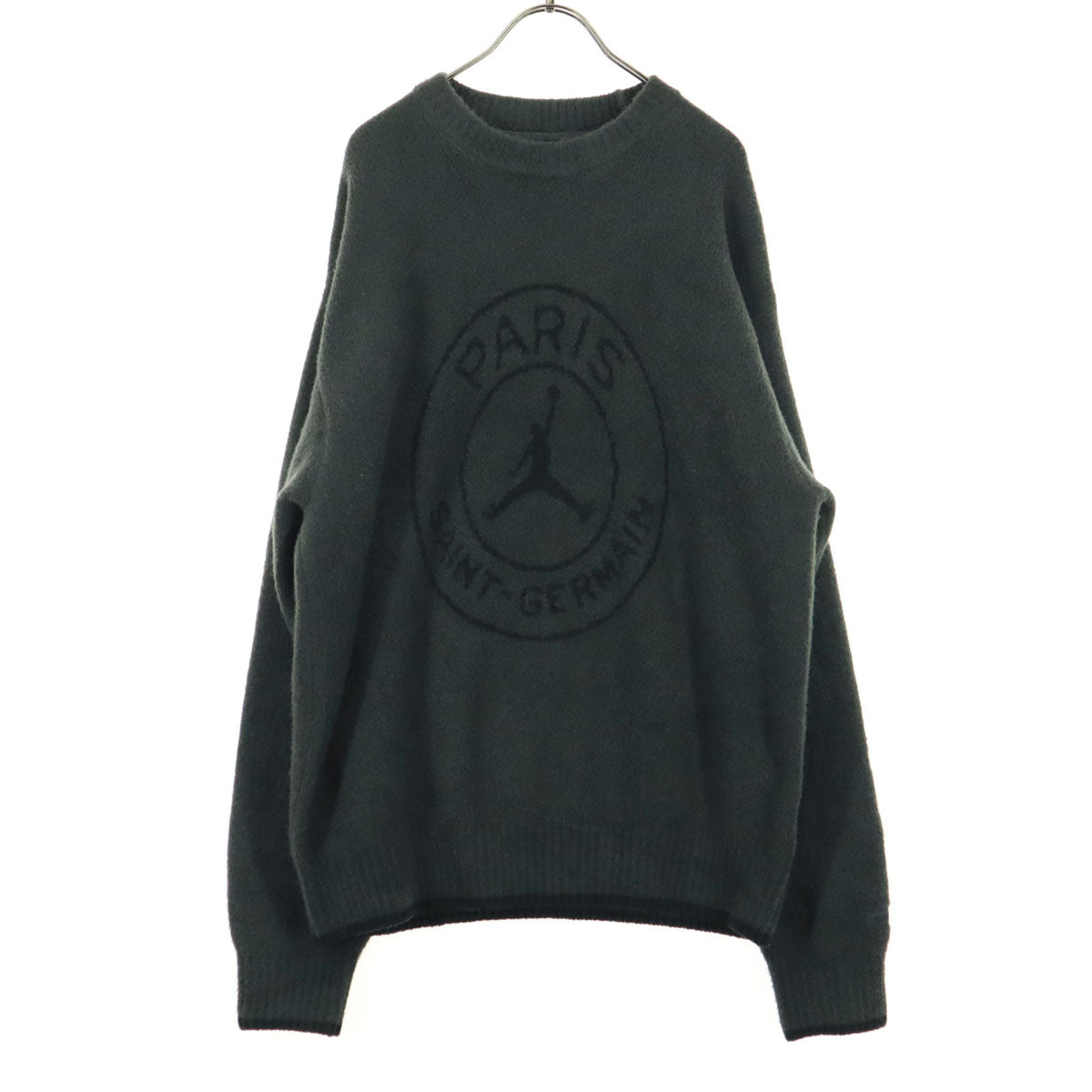 美品 JORDAN ジョーダン パリサンジェルマン ロゴマーク 長袖 セーター M グレー メンズ