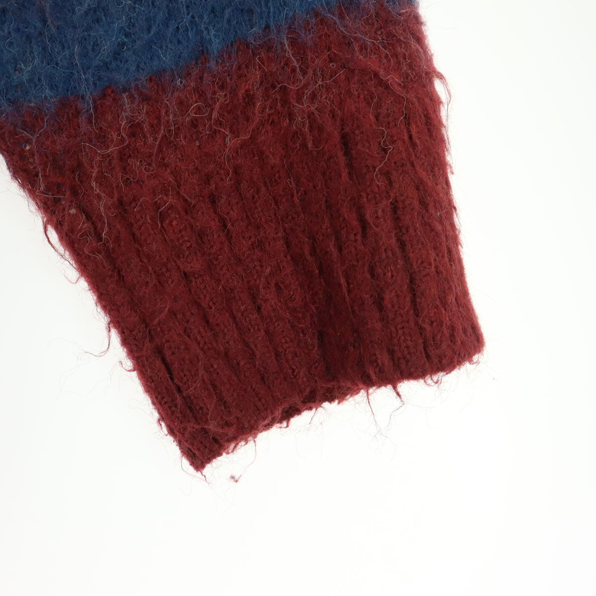 美品 MASONPRINCE メイソンプリンス 太ボーダー ロゴ 長袖 ラガーシャツ風 セーター 2 レッド系 メンズ