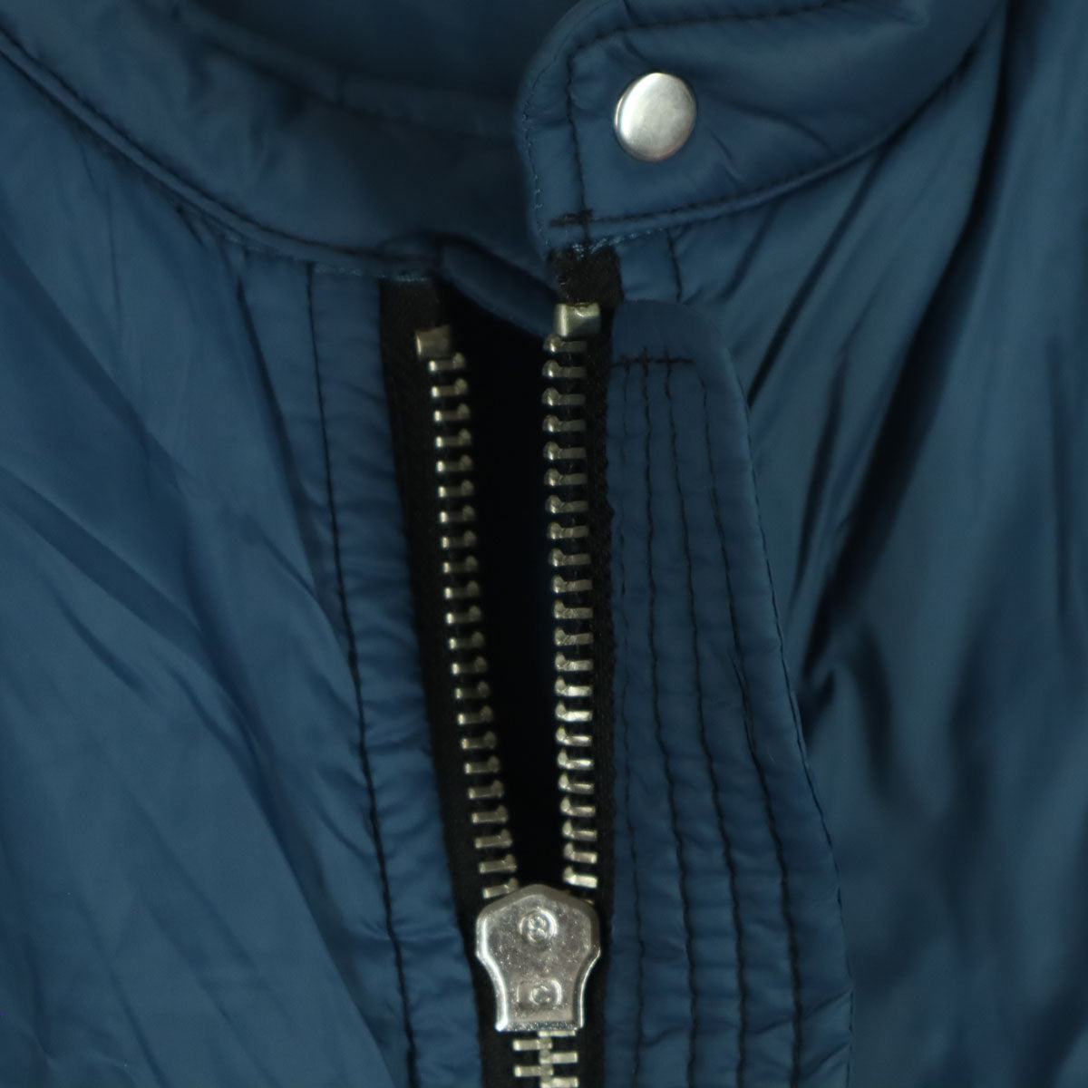 DIESEL ディーゼル ワンポイントロゴ プリント 長袖 ジップ 中綿ジャケット Ｌ ブルー系 メンズ